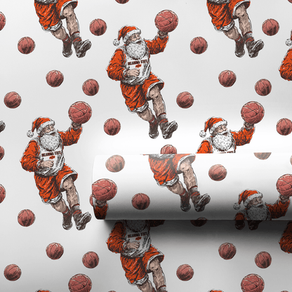 Deck the Rim in Orange & White - Wrapping Paper - Aspen & Arlo