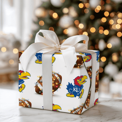 End Zone Lights Jayhawks - Wrapping Paper - Aspen & Arlo