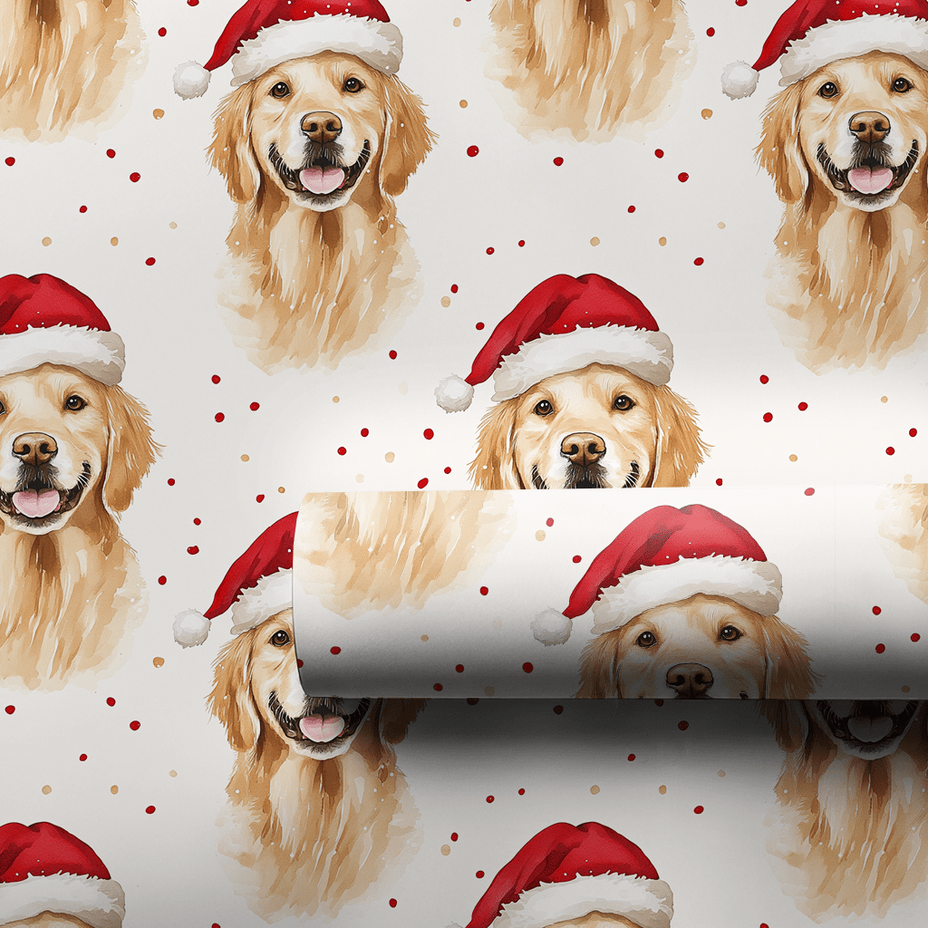Furry Santa Surprise - Wrapping Paper - Aspen & Arlo