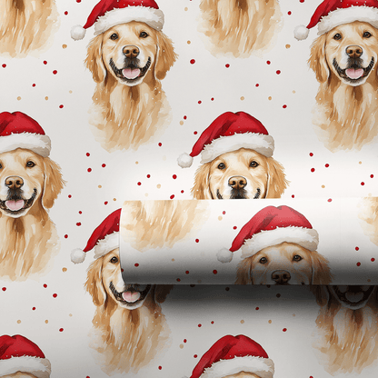 Furry Santa Surprise - Wrapping Paper - Aspen & Arlo
