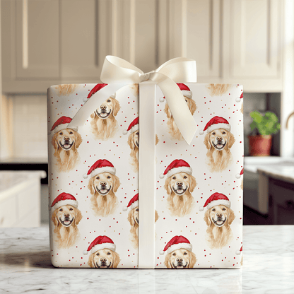 Furry Santa Surprise - Wrapping Paper - Aspen & Arlo