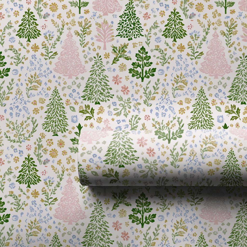 Holly Jolly Floral - Wrapping Paper - Aspen & Arlo