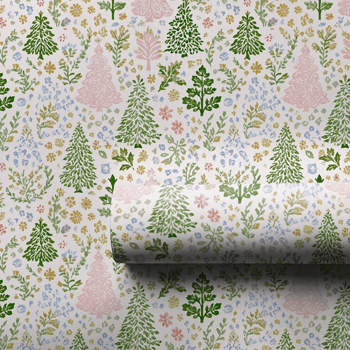 Holly Jolly Floral - Wrapping Paper - Aspen & Arlo