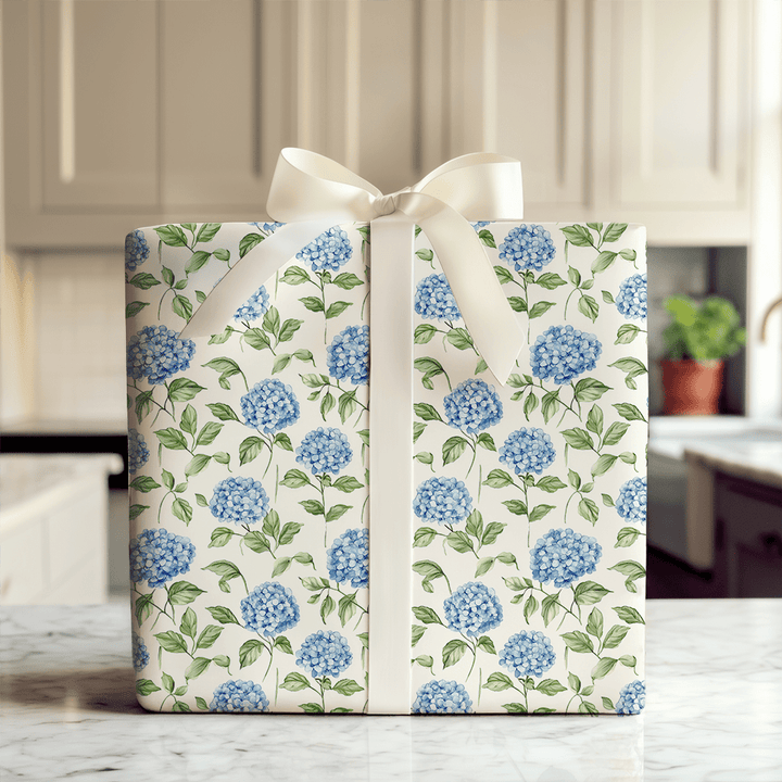 Bunny Blue Blooms - Wrapping Paper - Aspen & Arlo