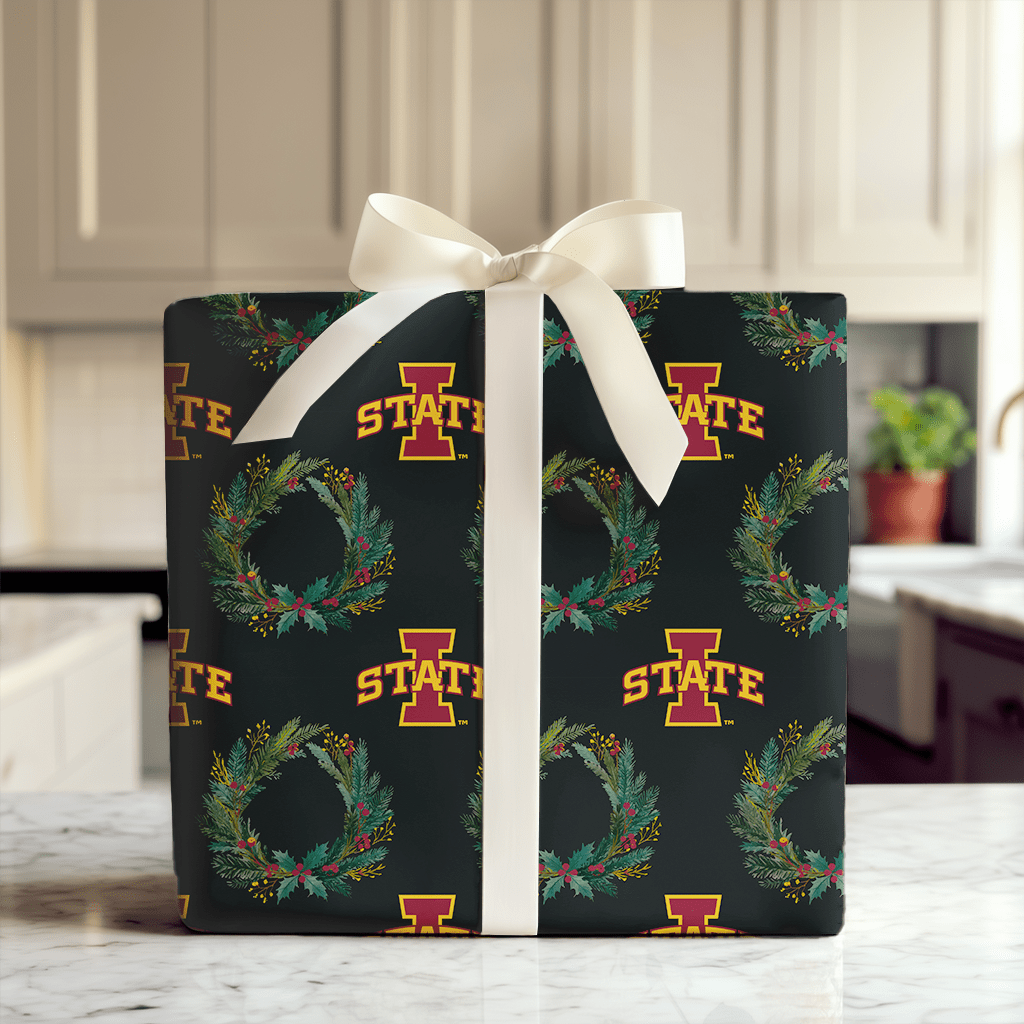 I - State Wreath - Wrapping Paper - Aspen & Arlo