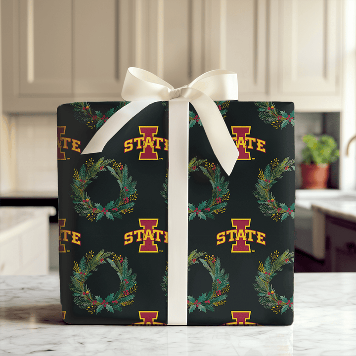 I - State Wreath - Wrapping Paper - Aspen & Arlo