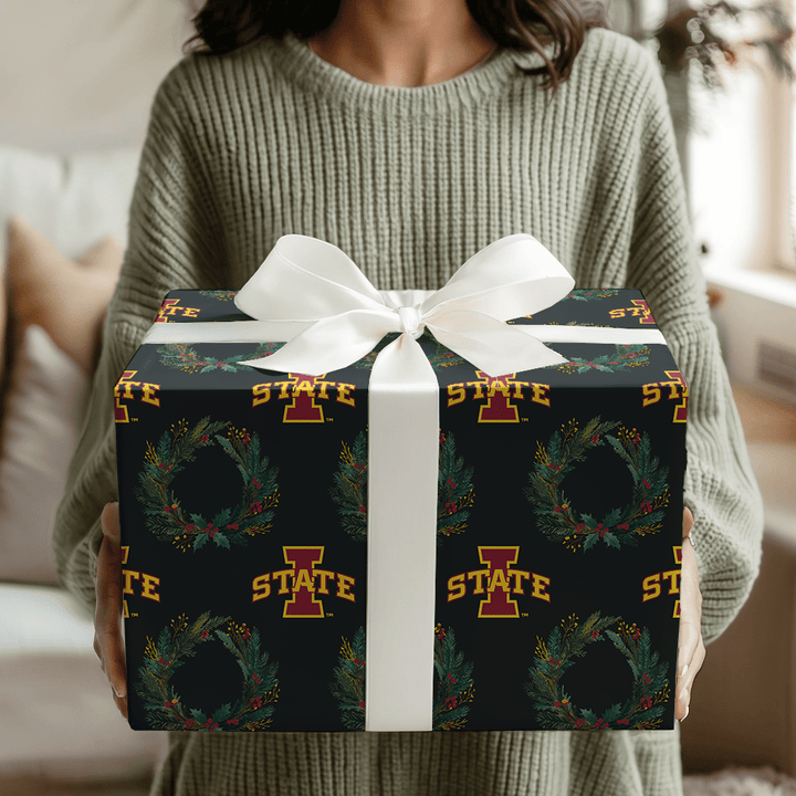 I - State Wreath - Wrapping Paper - Aspen & Arlo