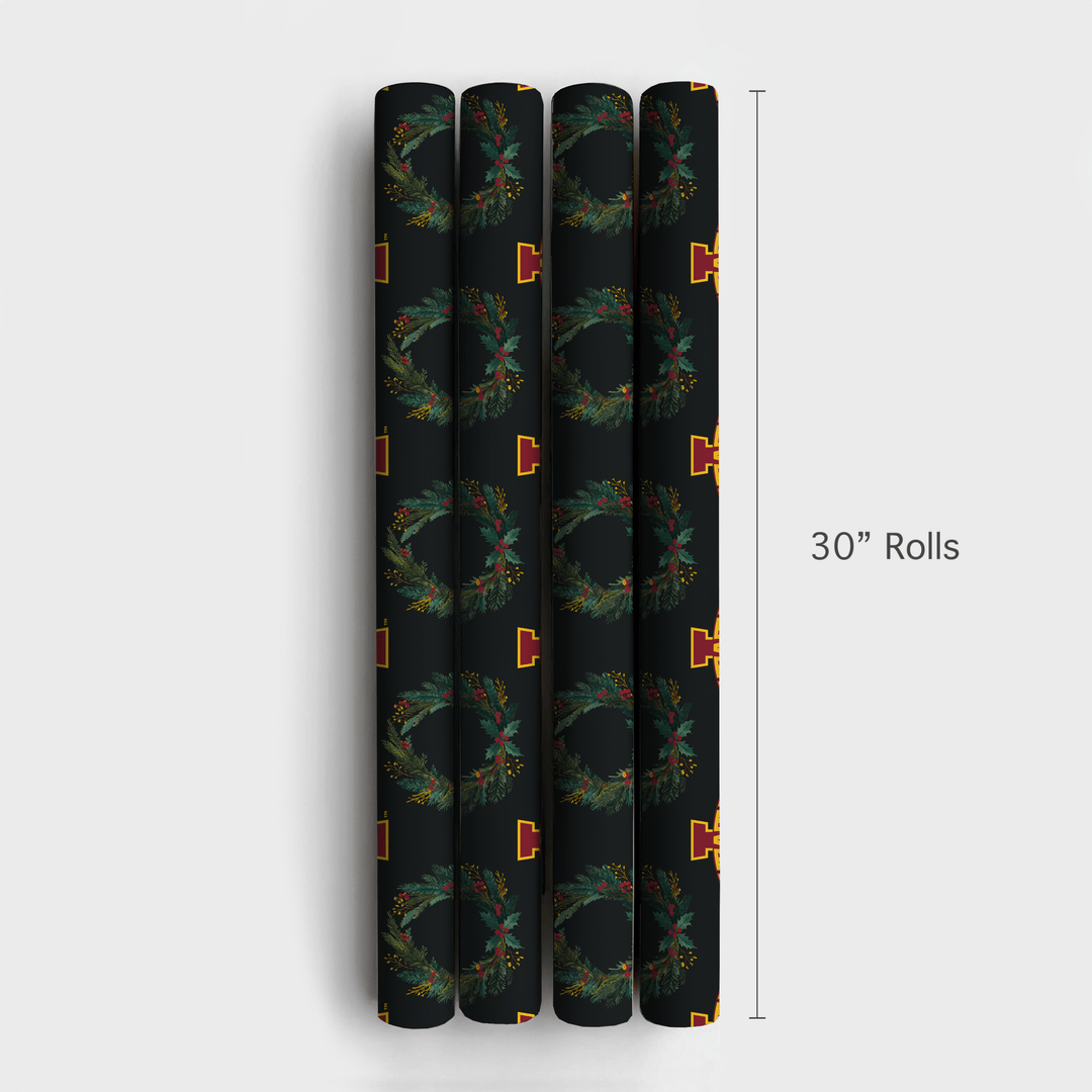 I - State Wreath - Wrapping Paper - Aspen & Arlo