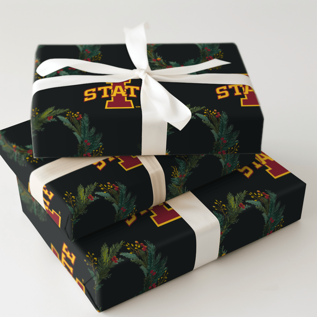 I - State Wreath - Wrapping Paper - Aspen & Arlo