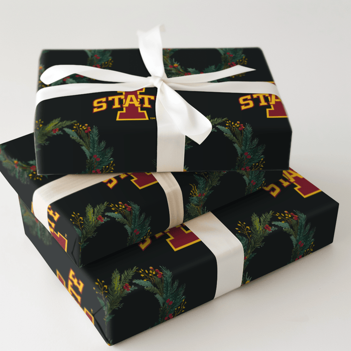 I - State Wreath - Wrapping Paper - Aspen & Arlo