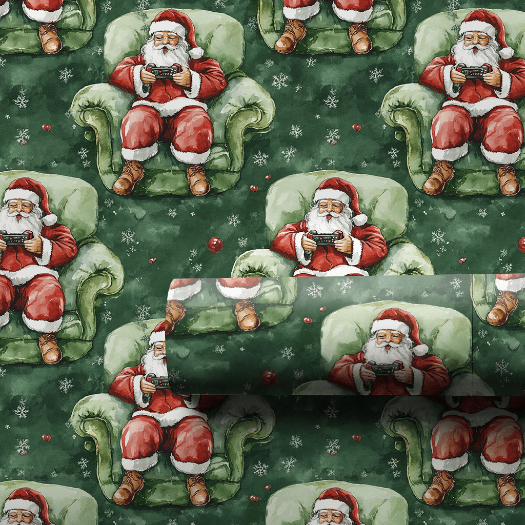 Santa Gamer - Wrapping Paper - Aspen & Arlo