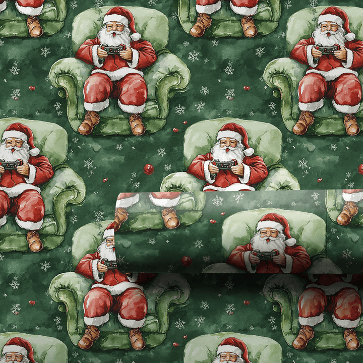 Santa Gamer - Wrapping Paper - Aspen & Arlo