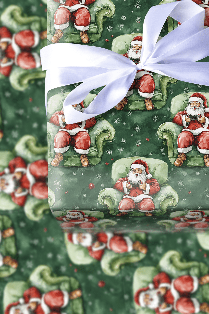 Santa Gamer - Wrapping Paper - Aspen & Arlo