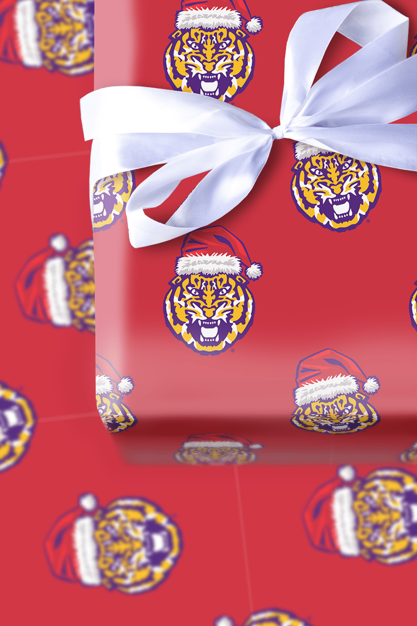 LSU Santa - Wrapping Paper - Aspen & Arlo
