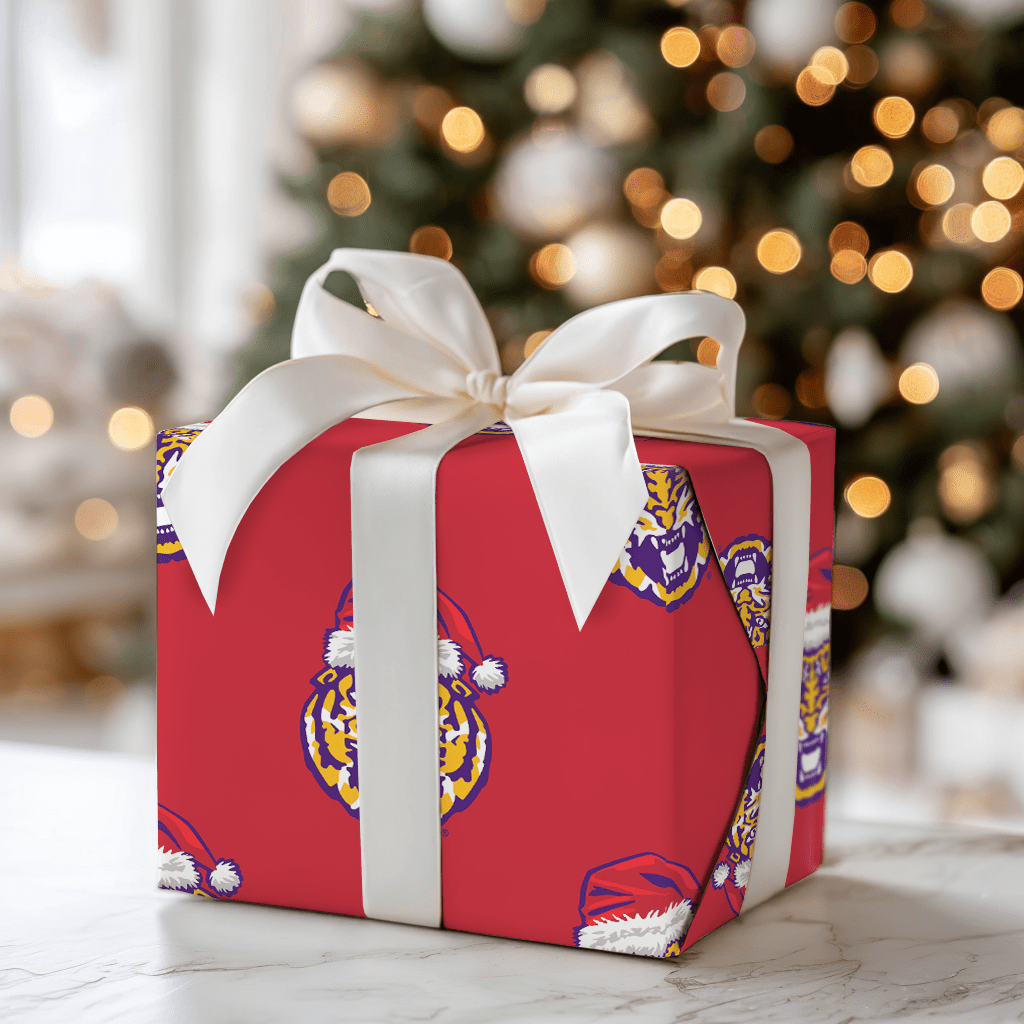 LSU Santa - Wrapping Paper - Aspen & Arlo