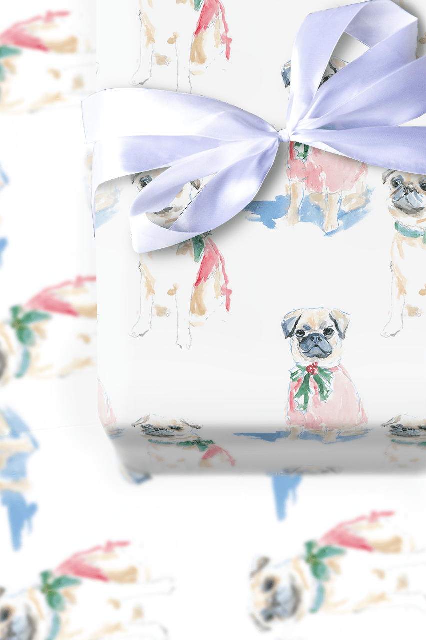 Merry Pugmas - Wrapping Paper - Aspen & Arlo