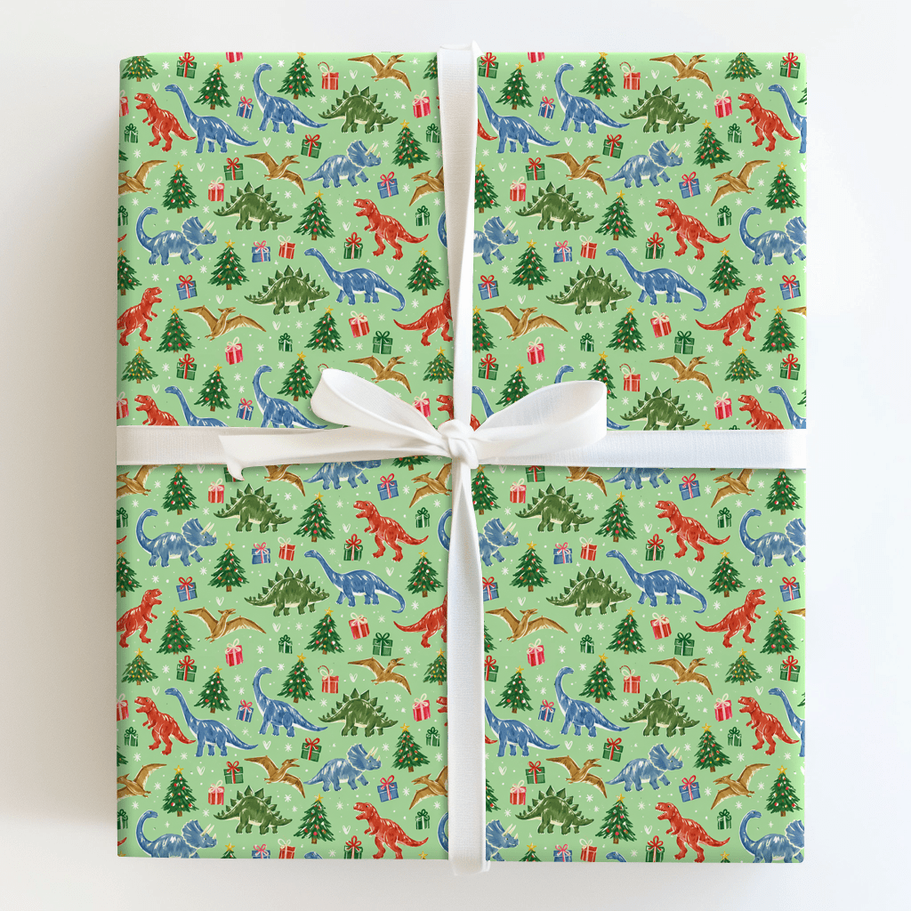 Dino-Mite Christmas - Wrapping Paper - Aspen & Arlo