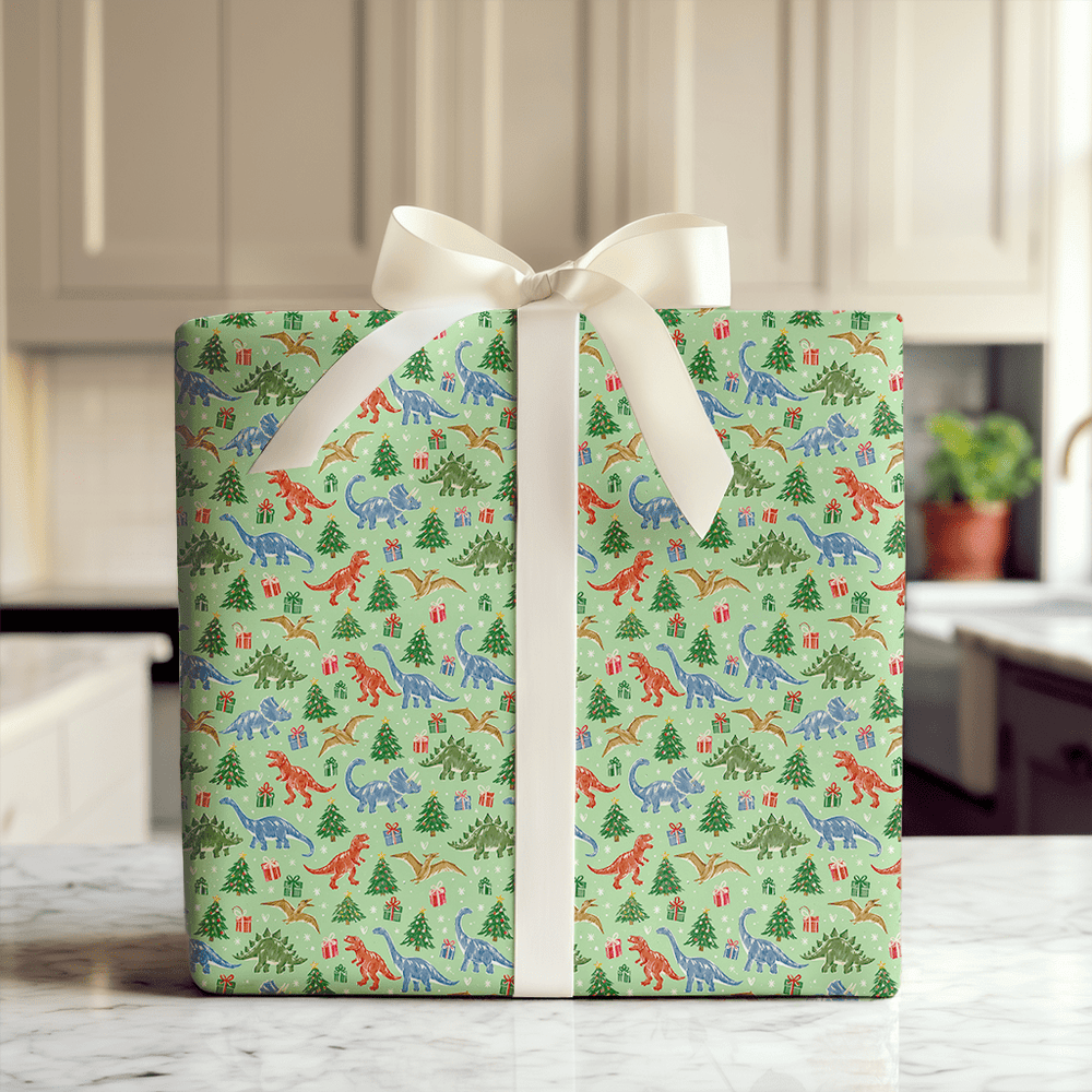 Dino-Mite Christmas - Wrapping Paper - Aspen & Arlo