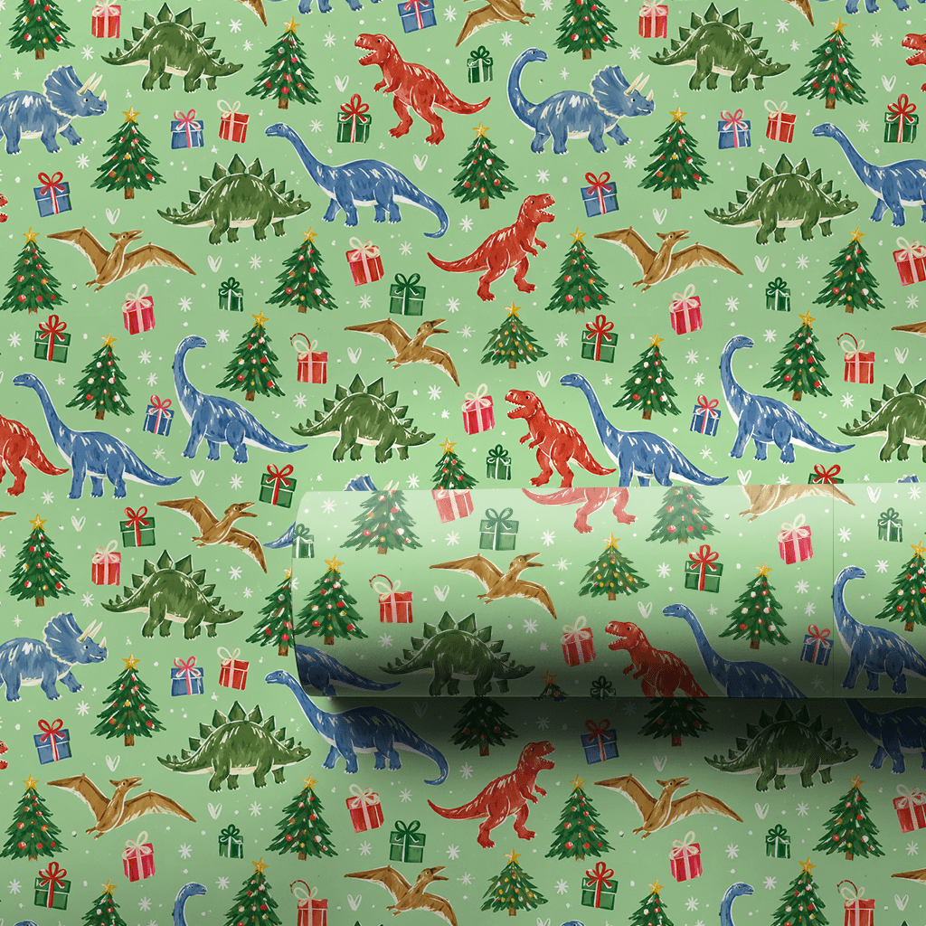Dino-Mite Christmas - Wrapping Paper - Aspen & Arlo