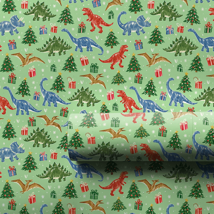 Dino-Mite Christmas - Wrapping Paper - Aspen & Arlo