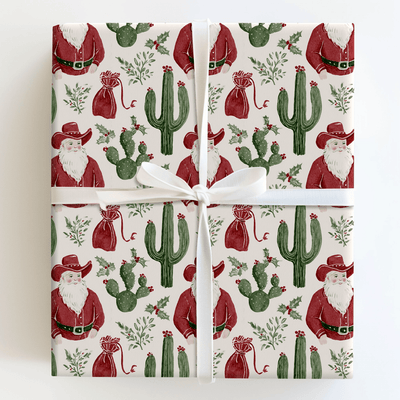 Cowboy Santa - Wrapping Paper - Aspen & Arlo
