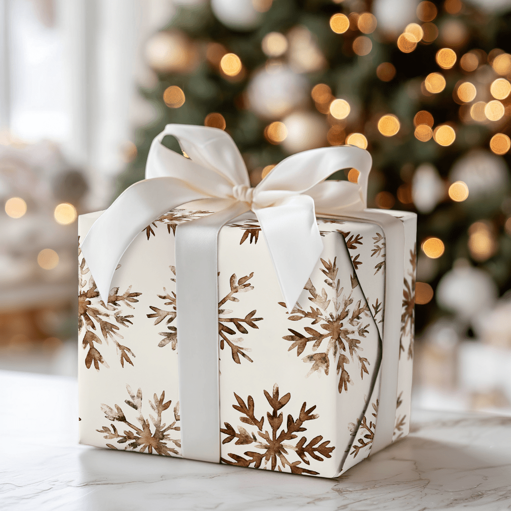 Cinnamon Snowfall - Wrapping Paper - Aspen & Arlo