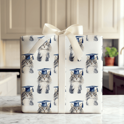 Maine Coon Graduate - Wrapping Paper - Aspen & Arlo