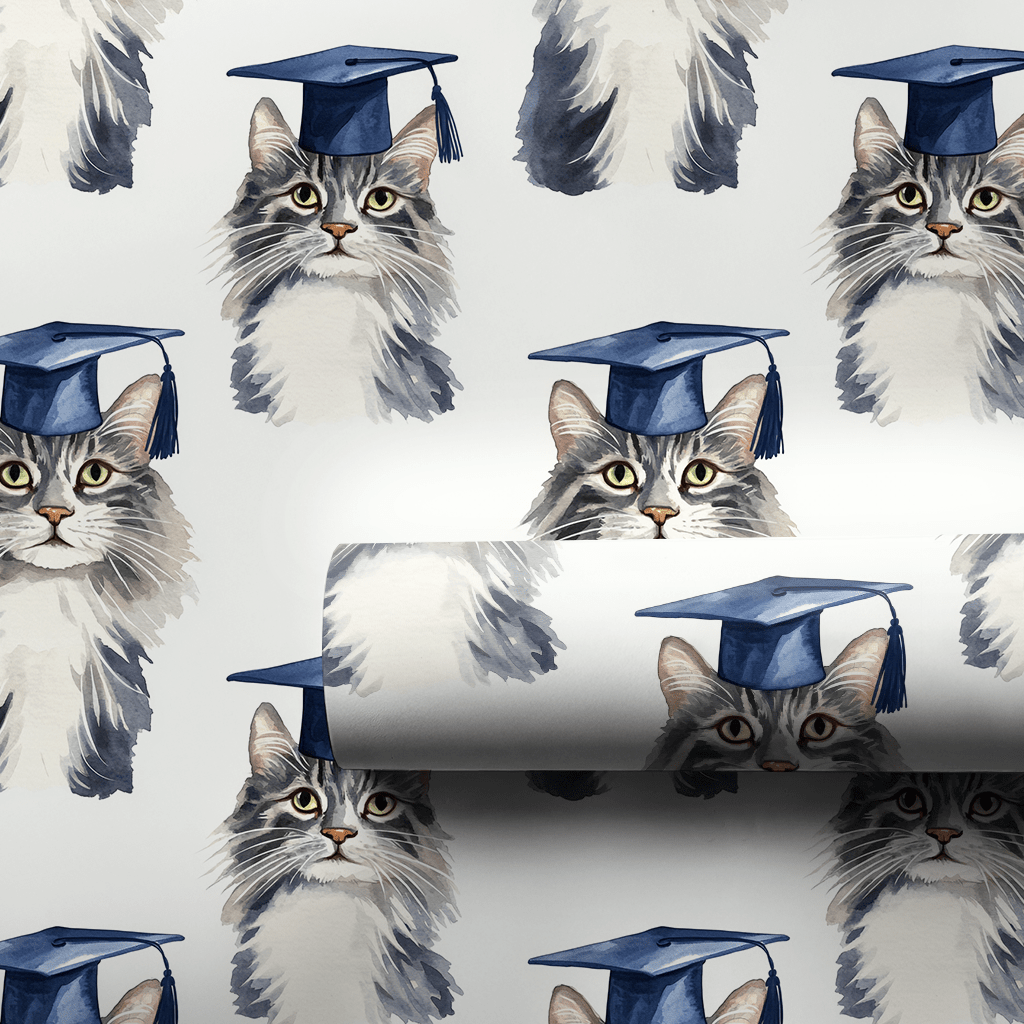 Maine Coon Graduate - Wrapping Paper - Aspen & Arlo