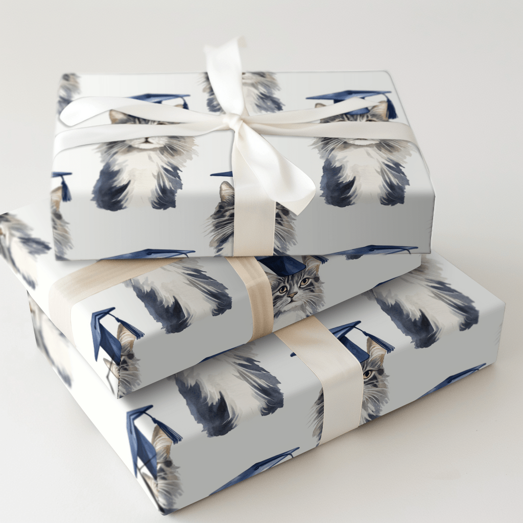 Maine Coon Graduate - Wrapping Paper - Aspen & Arlo