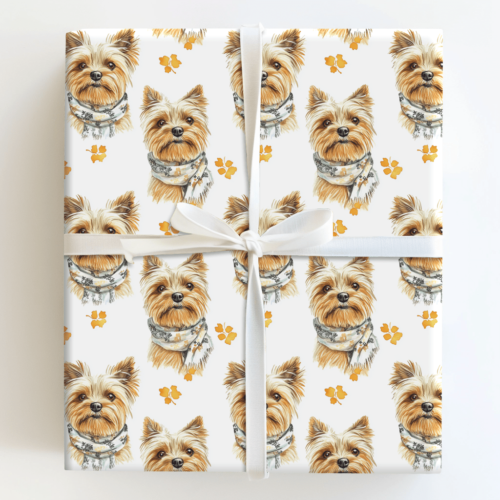 Bundle Up with the Yorkie - Wrapping Paper - Aspen & Arlo
