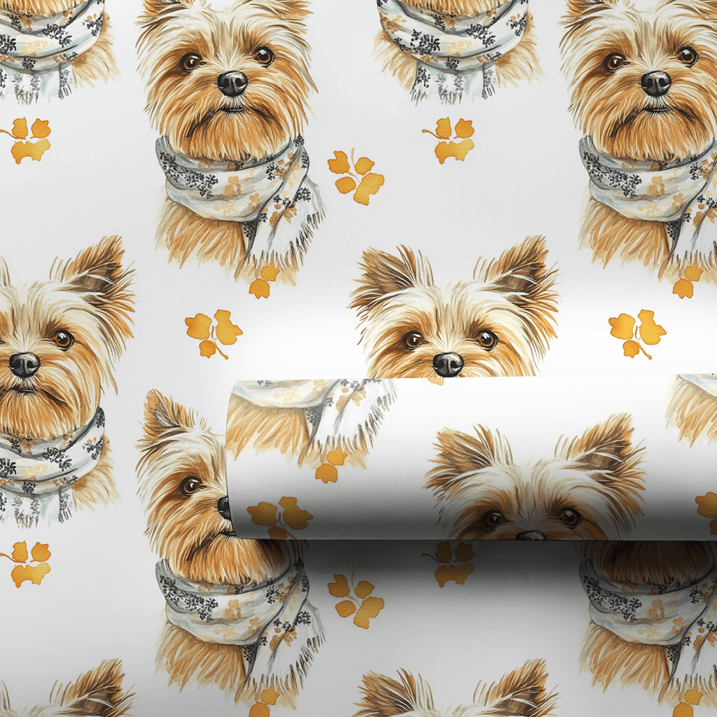 Bundle Up with the Yorkie - Wrapping Paper - Aspen & Arlo