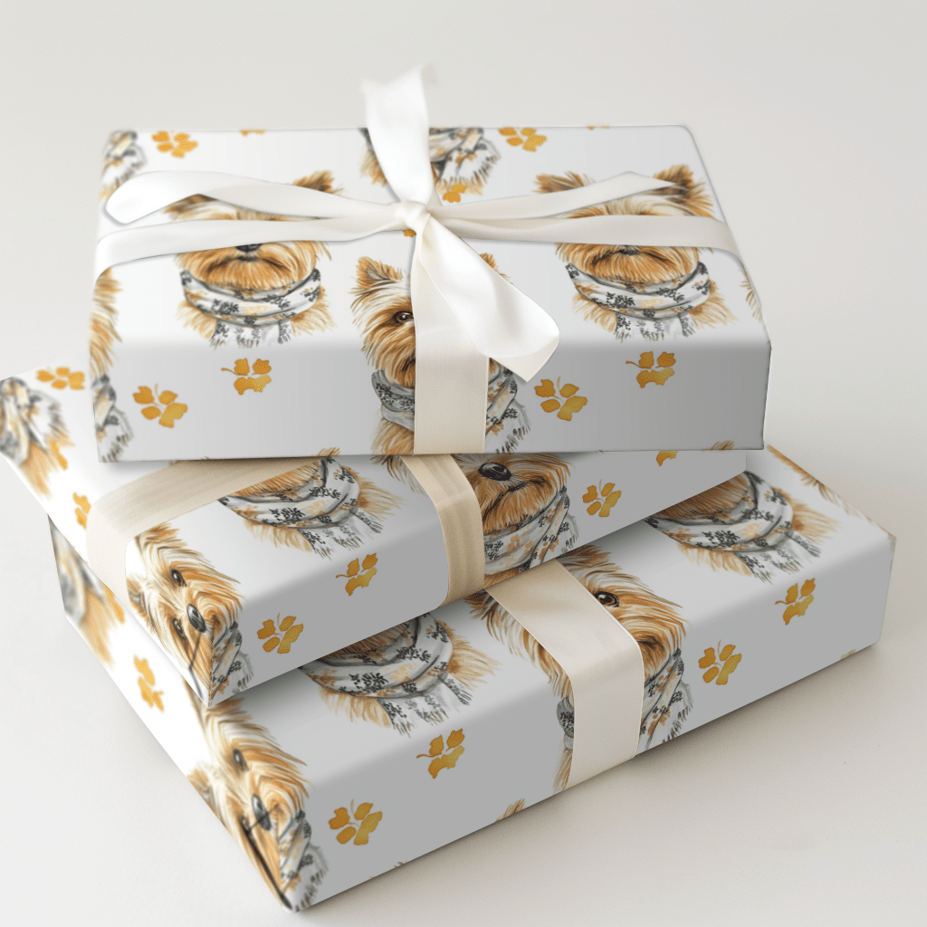 Bundle Up with the Yorkie - Wrapping Paper - Aspen & Arlo