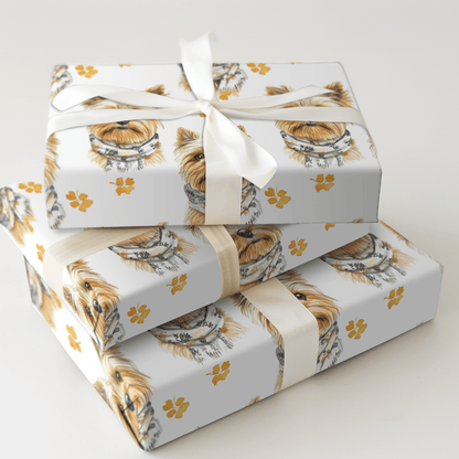 Bundle Up with the Yorkie - Wrapping Paper - Aspen & Arlo