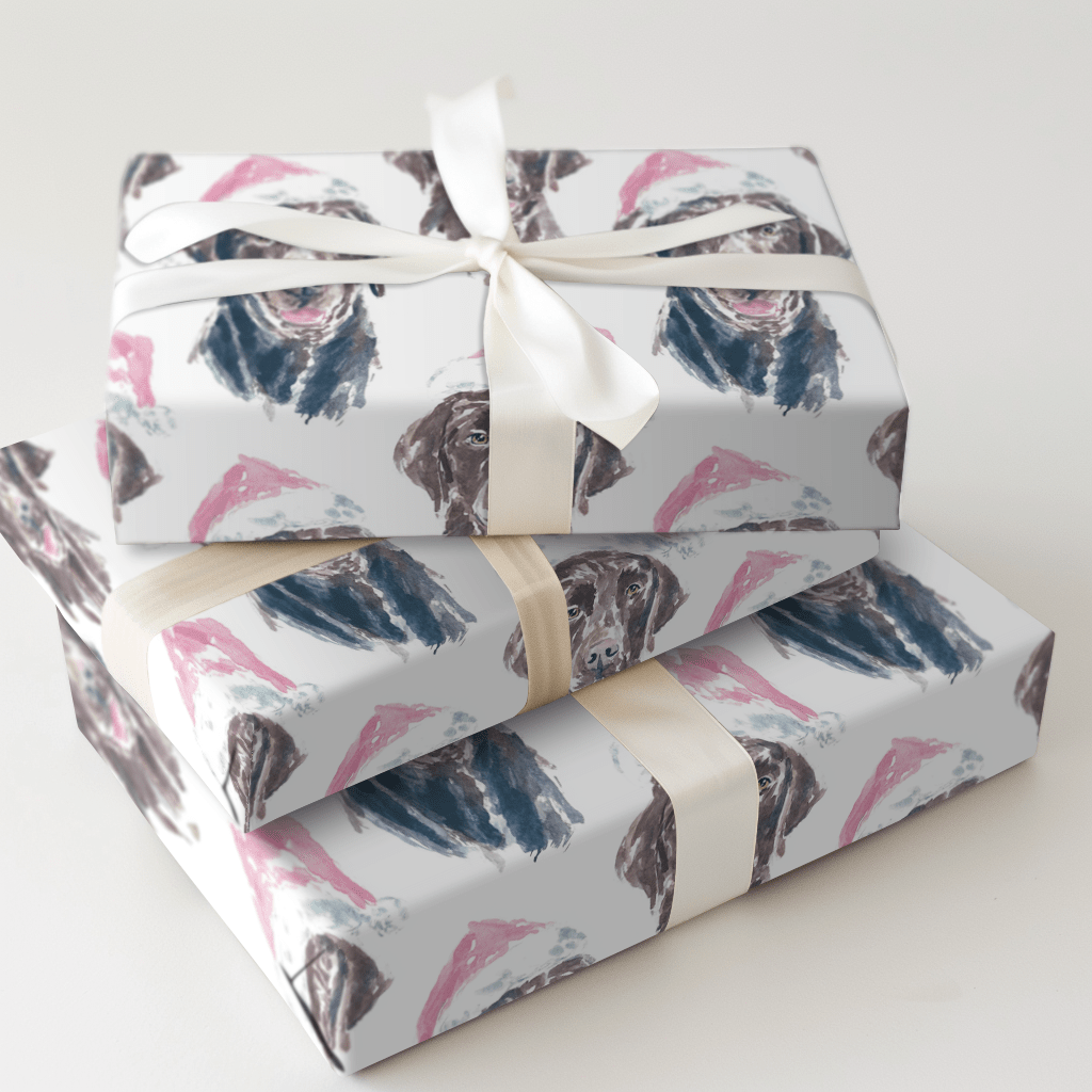 Santa Lab Paws - Wrapping Paper - Aspen & Arlo