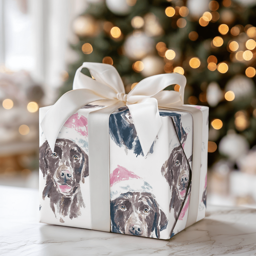Santa Lab Paws - Wrapping Paper - Aspen & Arlo