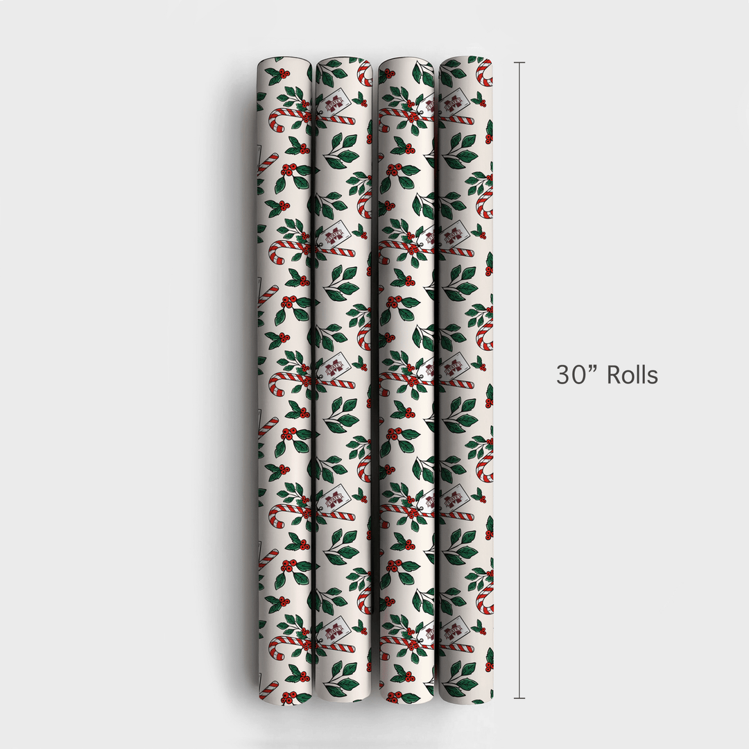 Peppermint Bark & Bulldogs - Wrapping Paper - Aspen & Arlo