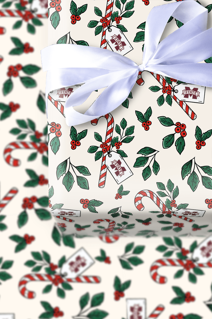 Peppermint Bark & Bulldogs - Wrapping Paper - Aspen & Arlo