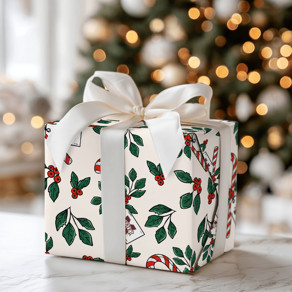 Peppermint Bark & Bulldogs - Wrapping Paper - Aspen & Arlo