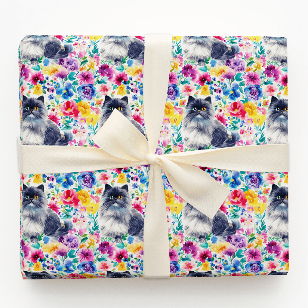 Garden Day with the Persian Longhair - Wrapping Paper - Aspen & Arlo