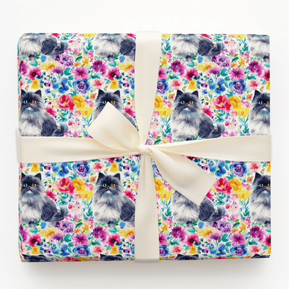 Garden Day with the Persian Longhair - Wrapping Paper - Aspen & Arlo