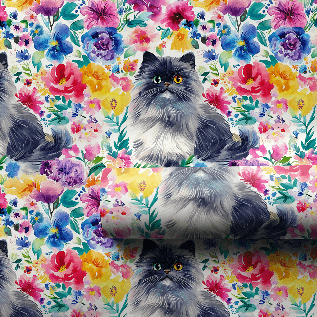 Garden Day with the Persian Longhair - Wrapping Paper - Aspen & Arlo