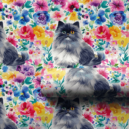 Garden Day with the Persian Longhair - Wrapping Paper - Aspen & Arlo
