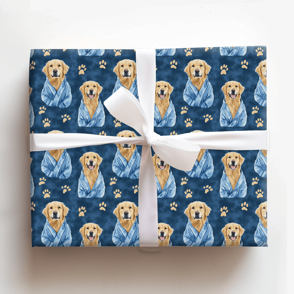 Spa Day with the Goldens - Wrapping Paper - Aspen & Arlo