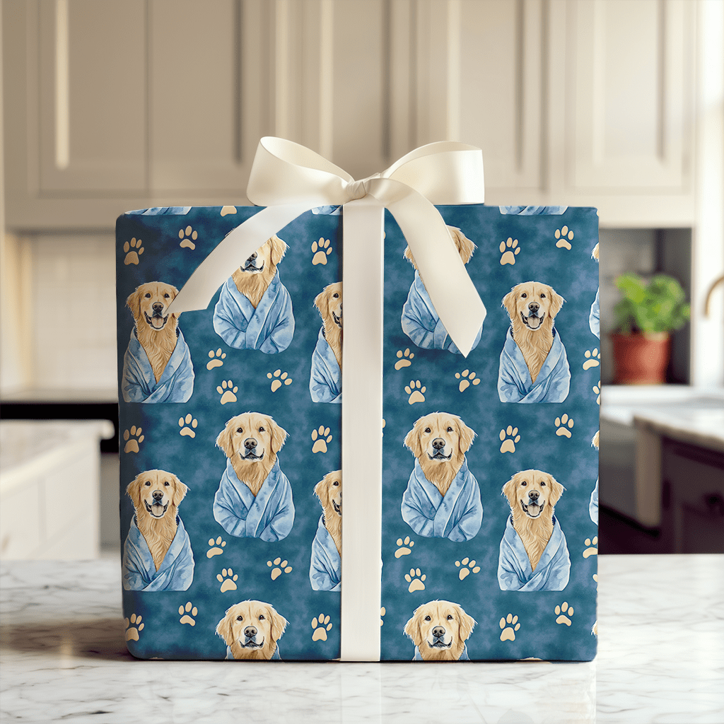 Spa Day with the Goldens - Wrapping Paper - Aspen & Arlo