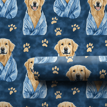 Spa Day with the Goldens - Wrapping Paper - Aspen & Arlo