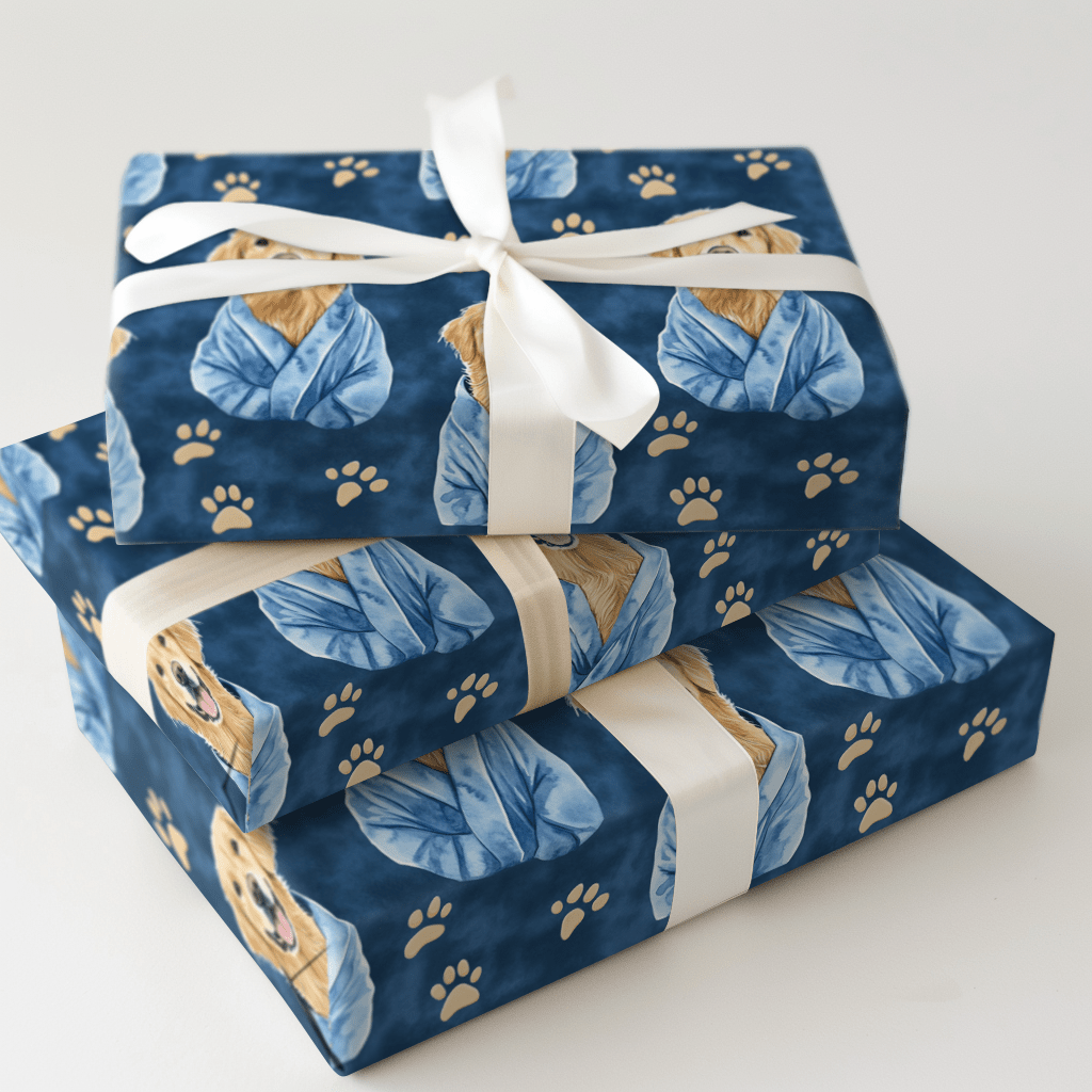 Spa Day with the Goldens - Wrapping Paper - Aspen & Arlo