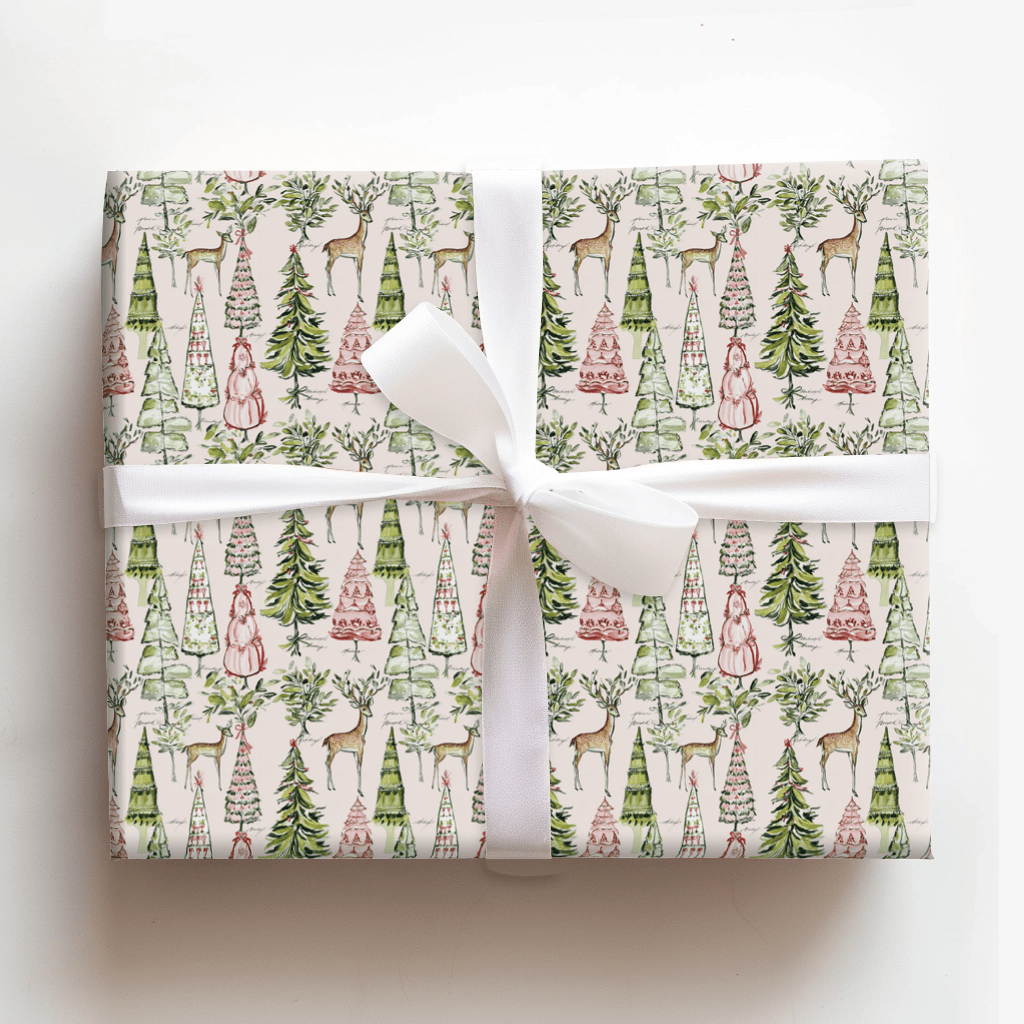 Rosy Reindeer - Wrapping Paper - Aspen & Arlo