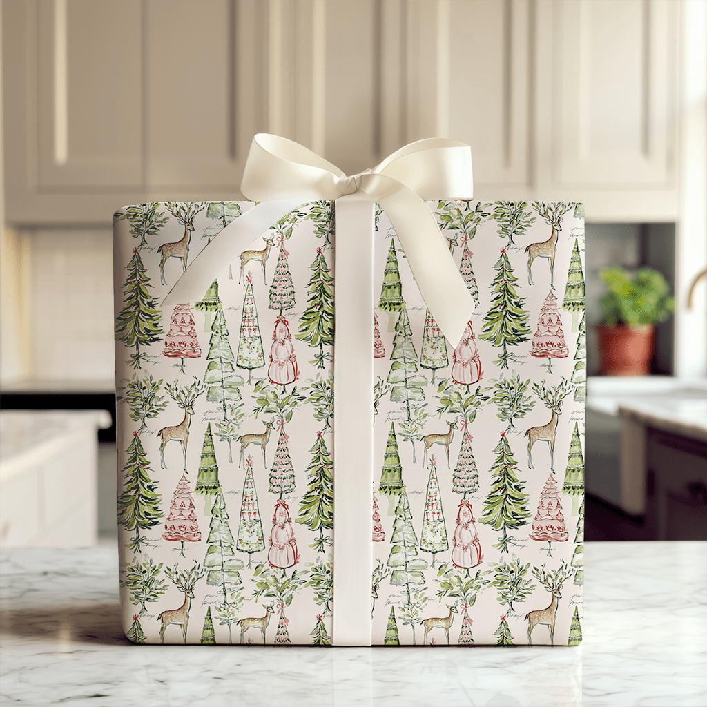Rosy Reindeer - Wrapping Paper - Aspen & Arlo