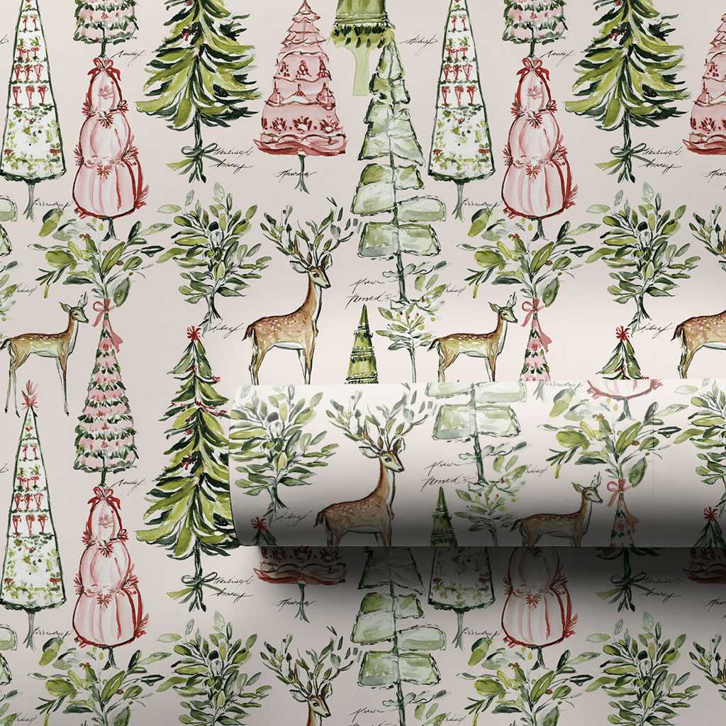 Rosy Reindeer - Wrapping Paper - Aspen & Arlo