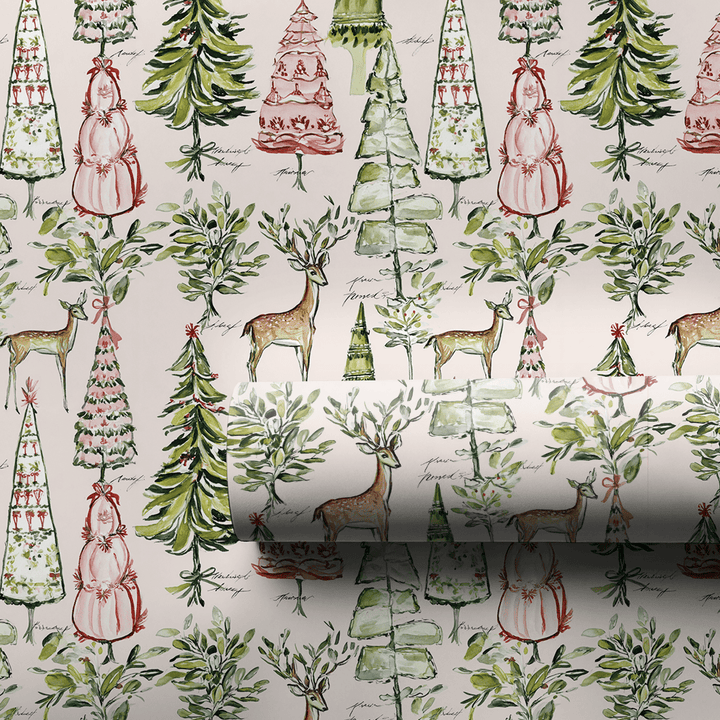 Rosy Reindeer - Wrapping Paper - Aspen & Arlo